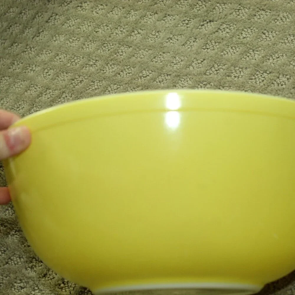 Pyrex Set 2 Vintage Verde Green Avocado Yellow Nesting Mixing Bowls  403 404